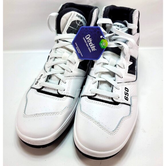 New Balance LifeStyle High Top Basketball Shoes Mens Sz 9.5 White Black BB650RCE